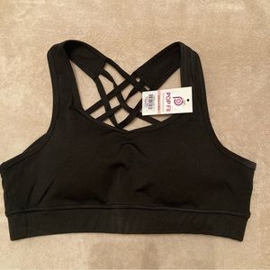 NWT Popfit Aubree Sports Bra Strappy Back